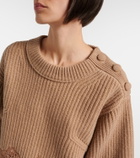 Chloé Lace-trimmed wool and cashmere sweater
