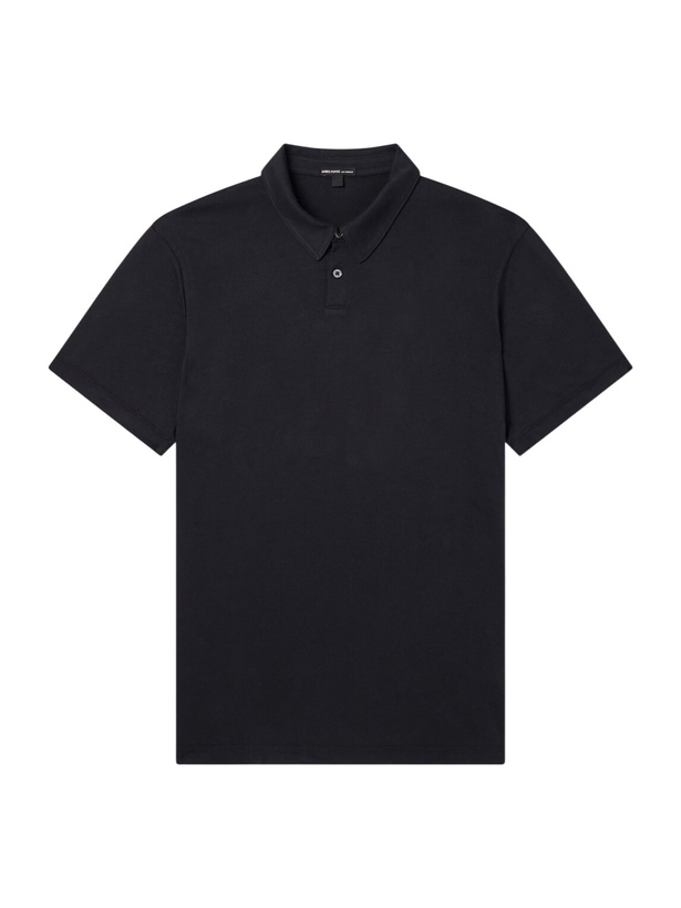 Photo: James Perse - Lotus Cotton-Jersey Polo Shirt - Black