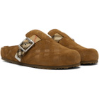 Burberry Tan Check Suede Urchin Loafers