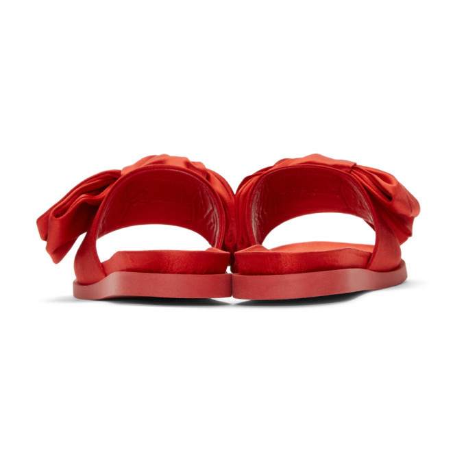 Red on sale satin slides