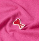 AMI - Logo-Appliquéd Cotton-Jersey T-Shirt - Pink