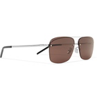 SAINT LAURENT - Aviator-Style Silver-Tone and Acetate Sunglasses - Silver