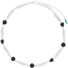 VEERT SSENSE Exclusive White Gold Heart Pearl Necklace