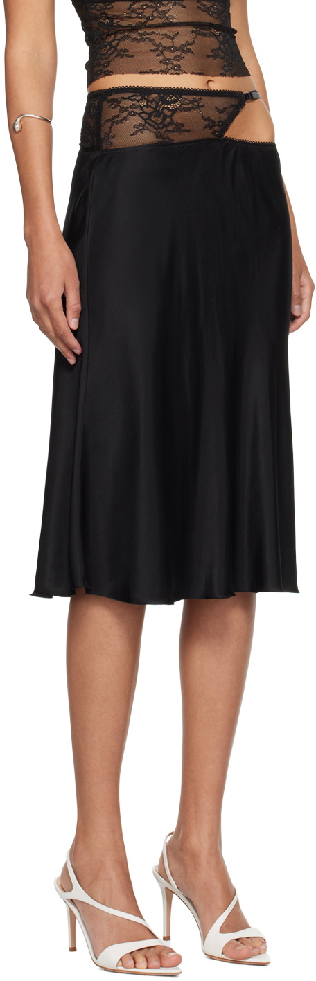 BEC + BRIDGE Black Santal Asym Midi Skirt