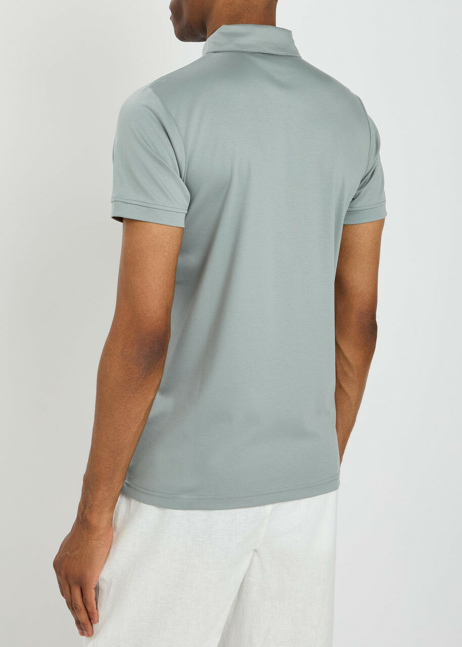 Raith Santi Mercerized Cotton Polo Shirt Light Blue