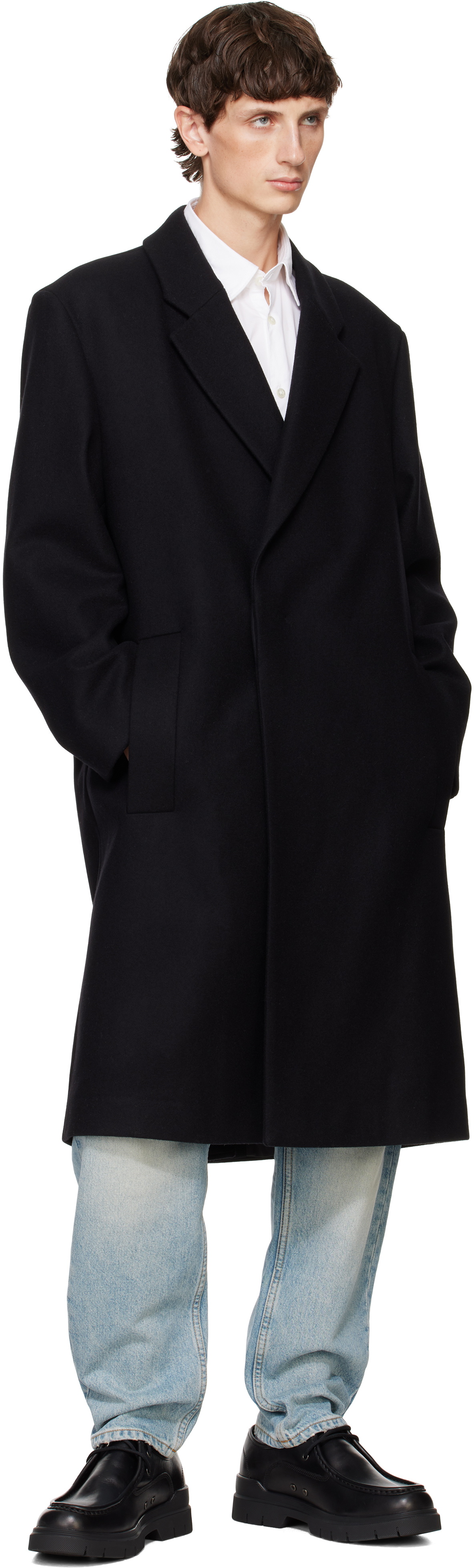 Hugo Black Relaxed-Fit Coat