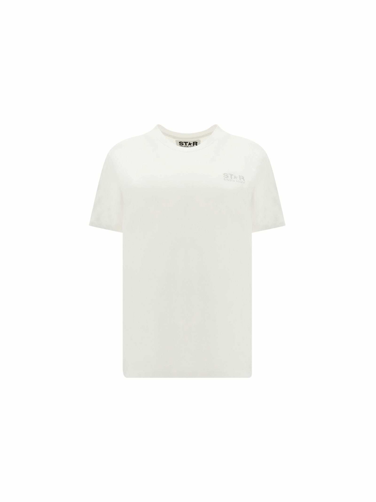 【関税&送料込】Golden  Deluxe Brand White Cotton T-Shi Cotton t-shirt with star print GOLDEN GOOSE DELUXE BRAND