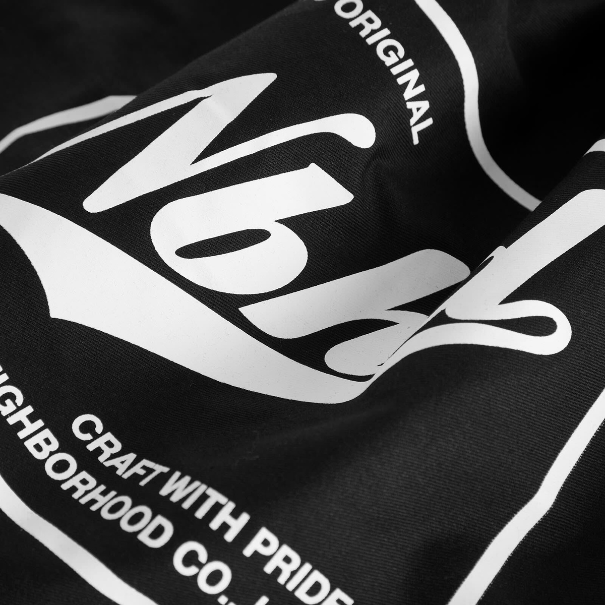 Neighborhood Men's Logo Drawstring Tote Bag in Black
