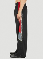 Wide Leg Panelled Track Pants in Black