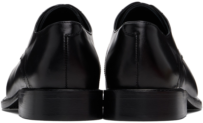 Stefan Cooke Black & Orange Slashed Square Toe Derbys Stefan