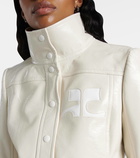 Courrèges Logo faux leather jacket