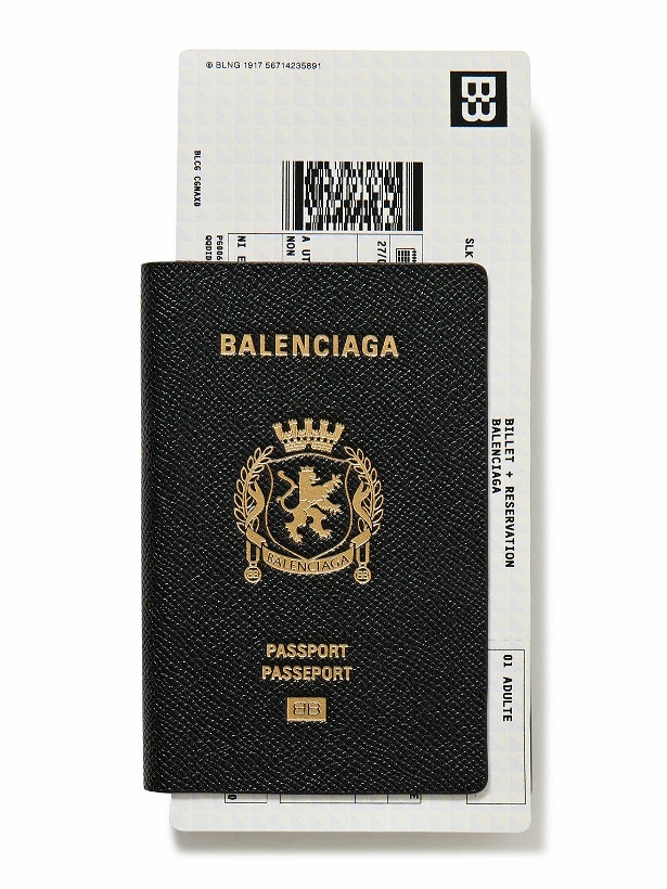 Photo: Balenciaga - Passport Logo-Debossed Leather Bifold Wallet
