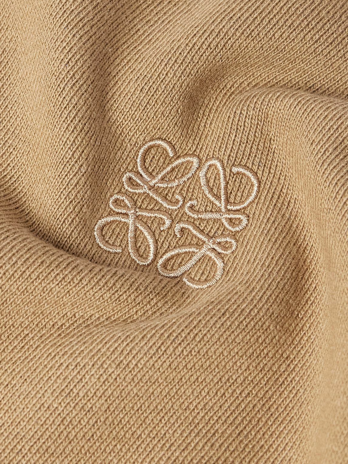 LOEWE - Logo-Embroidered Cotton-Jersey Hoodie - Neutrals