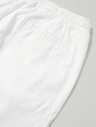 Altea - Straight-Leg Cotton-Blend Drawstring Trousers - White