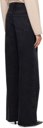 AGOLDE Black Clara Low Rise Baggy Flare Jeans