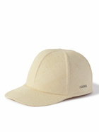 Zegna - Logo-Embellished Leather-Trimmed Straw Hat - White