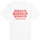 Bisous Skateboard Women's s Grease Skateboard Logo T-Shirt in White