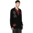 Valentino Black Cable Knit Video Game Cardigan