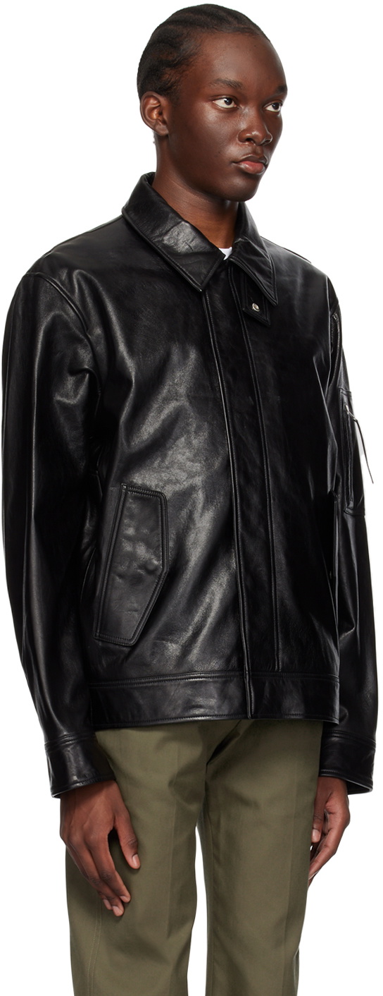 HELMUT LANG Black Leather deals Jacket