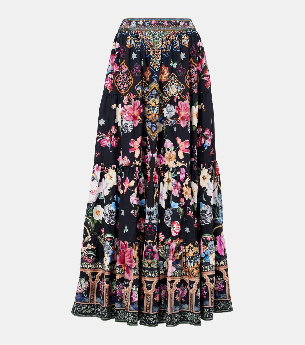 Camilla Crystal-embellished poplin maxi skirt