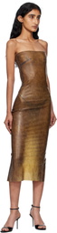 Miaou Brown Lila Latex Midi Dress