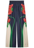 LA Double J Printed Wide-leg Silk Trousers Multicoloured