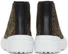 Fendi Brown FF Vertigo 'Fendi Force' High-Top Sneakers