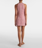 Asceno Antiqua gingham linen minidress