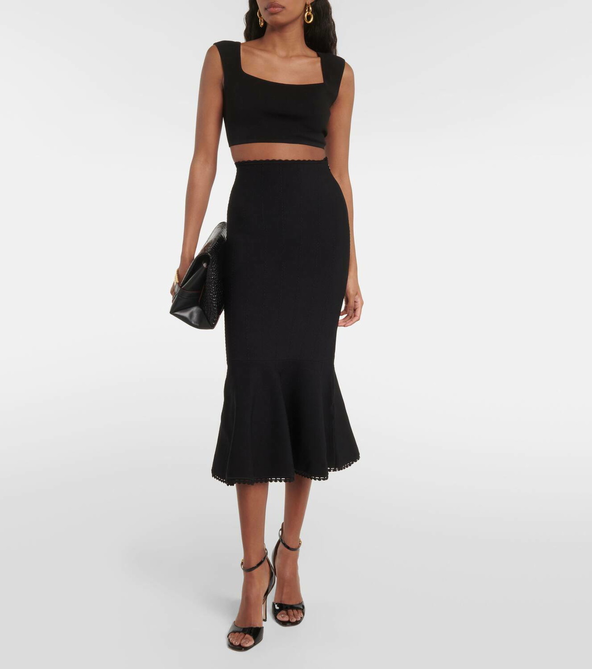 Victoria Beckham VB Body scalloped midi skirt Victoria Beckham
