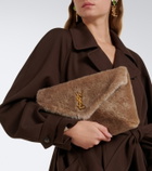Saint Laurent Cassandre Large shearling clutch