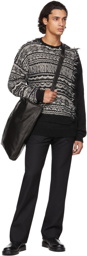 Isabel Benenato Black & White Patchwork Sweater