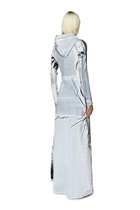 Diesel Hoodie dress with shadowy over print - Dresses Womens in Blue