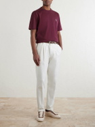 Brunello Cucinelli - Logo-Print Cotton-Jersey T-Shirt - Burgundy