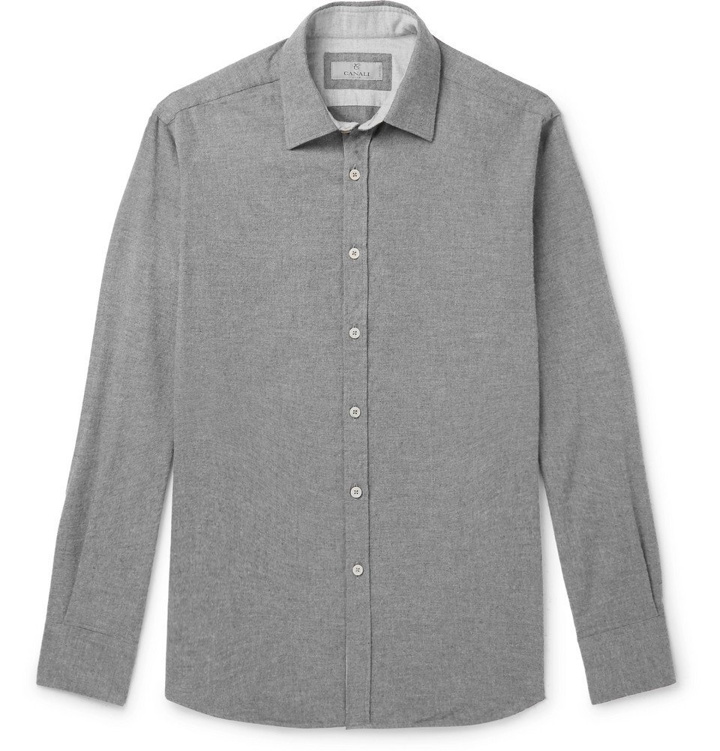 Photo: Canali - Brushed-Cotton Shirt - Men - Gray