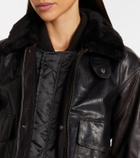 Victoria Beckham Shearling-trimmed leather jacket