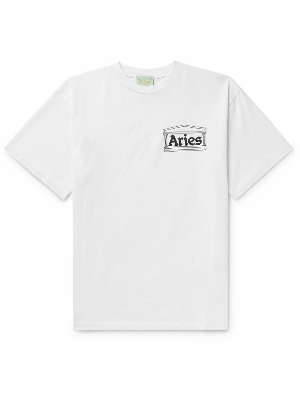Photo: Aries - Temple Logo-Print Cotton-Jersey T-Shirt - White