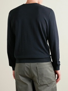 A.P.C. - Julio Logo-Embroidered Cotton and Cashmere-Blend Sweater - Blue