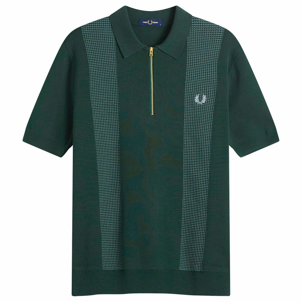 Fred Perry Men's Panel Knitted Polo Shirt in Grassroots