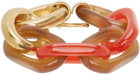 Marni Orange & Gold Resin Chain Bracelet