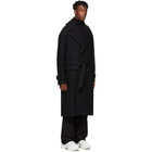 Juun.J Black Wool Double-Breasted Coat