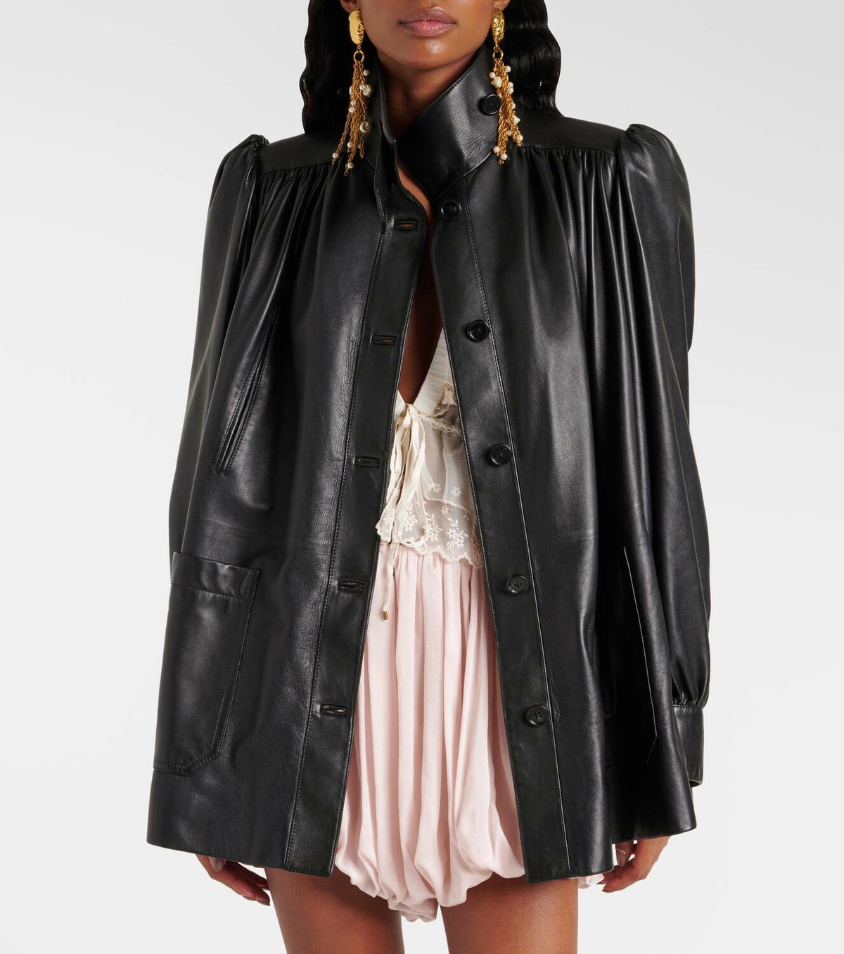 Chloé スタッズ付きレザージャケット Chloé Gathered leather jacket Chloe