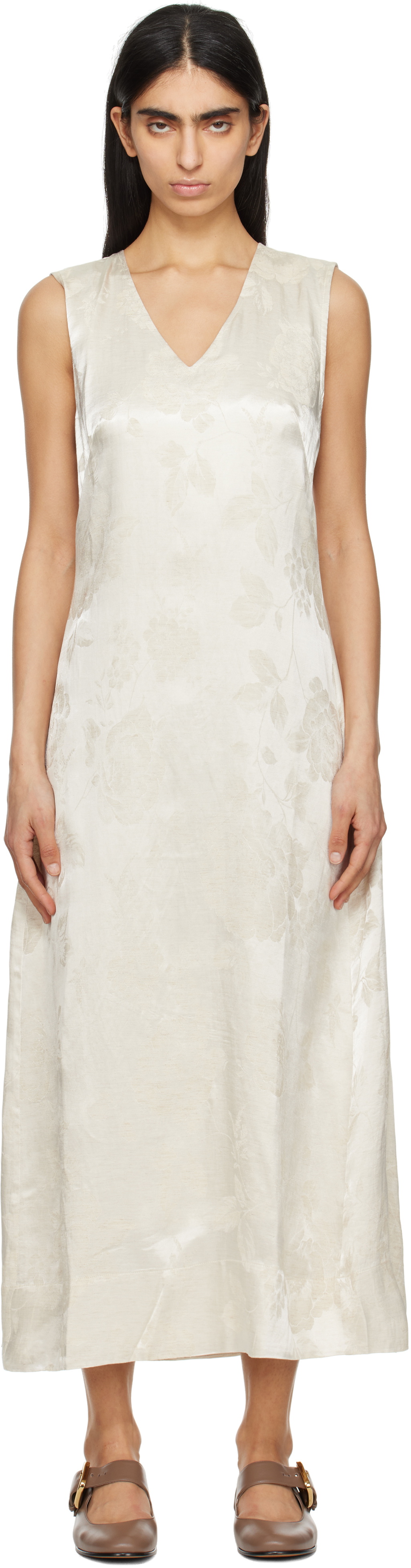 Holzweiler Off-White Luka Jacquard Maxi Dress