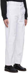 Lemaire White Twisted Belted Trousers