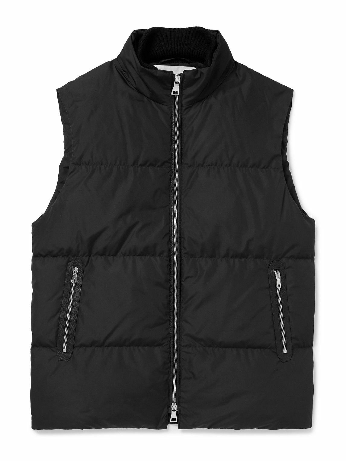 Mr P. - Padded Recycled-Shell Hooded Down Gilet - Black