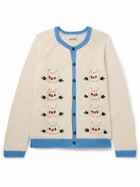 BODE - Calico Pompom-Embroidered Alpaca and Merino Wool-Blend Cardigan - Neutrals