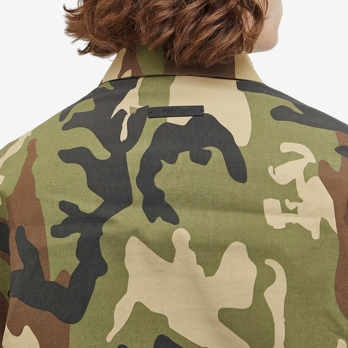 Fear of God ESSENTIALS Men's Military Nylon Overshirt in Woodland Camo