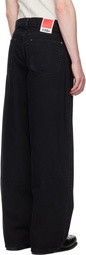 032c Black Down To Earth Wide Leg Jeans