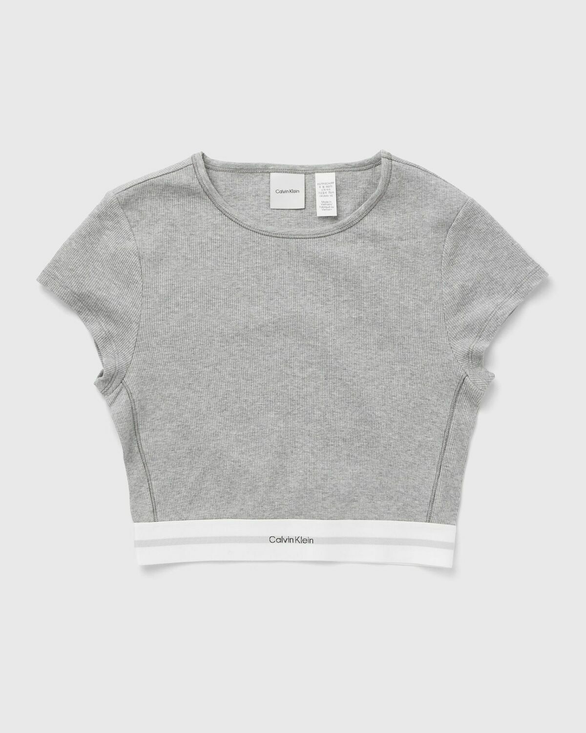 Calvin Klein Underwear COTTON STRETCH RIB RIB CROP TEE Grey Womens Shortsleefe