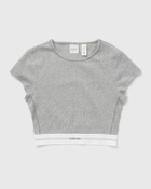 Calvin Klein Underwear COTTON STRETCH RIB RIB CROP TEE Grey Womens Shortsleefe