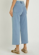 Good American Jeanius Cropped Wide-leg Trousers Light Blue